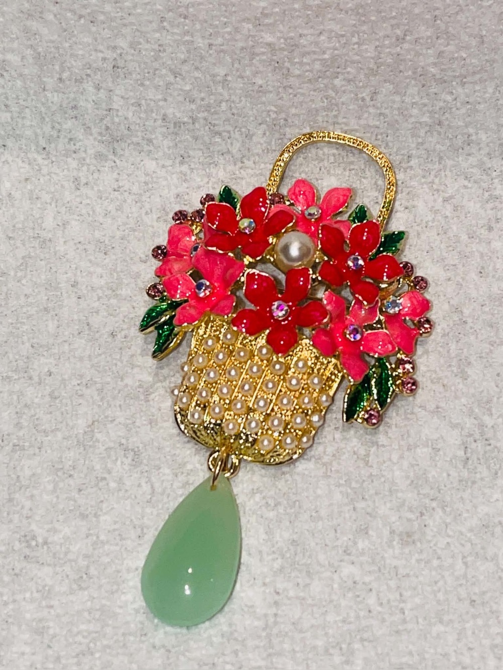 Floral Basket Drop brooch